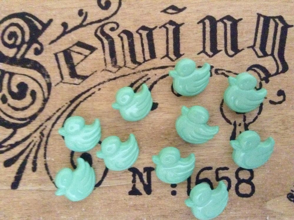 10 Mint Green Duck Buttons