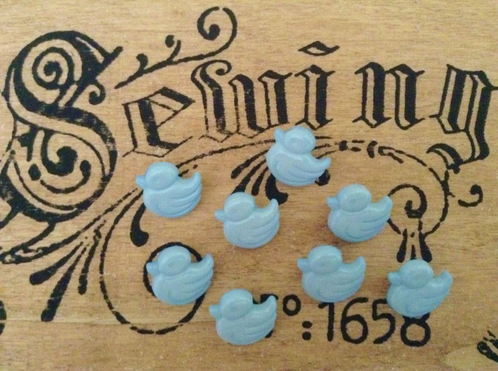 Duck Buttons - Ten Baby Blue Ducklings