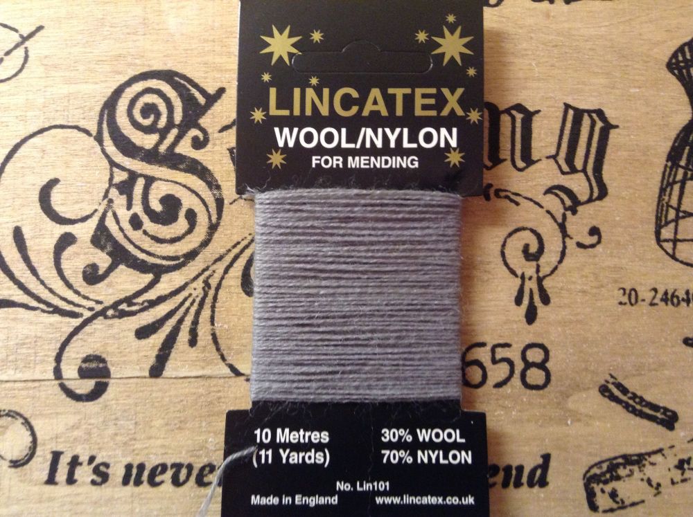 10 metres Lincatex sock darning wool Mid Grey