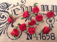 Red Satin Fabric Roses