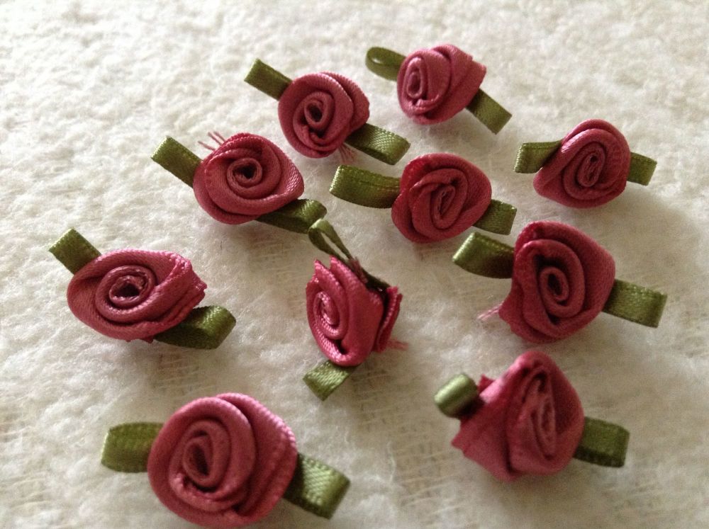 Satin Fabric Roses - Dusky Pink