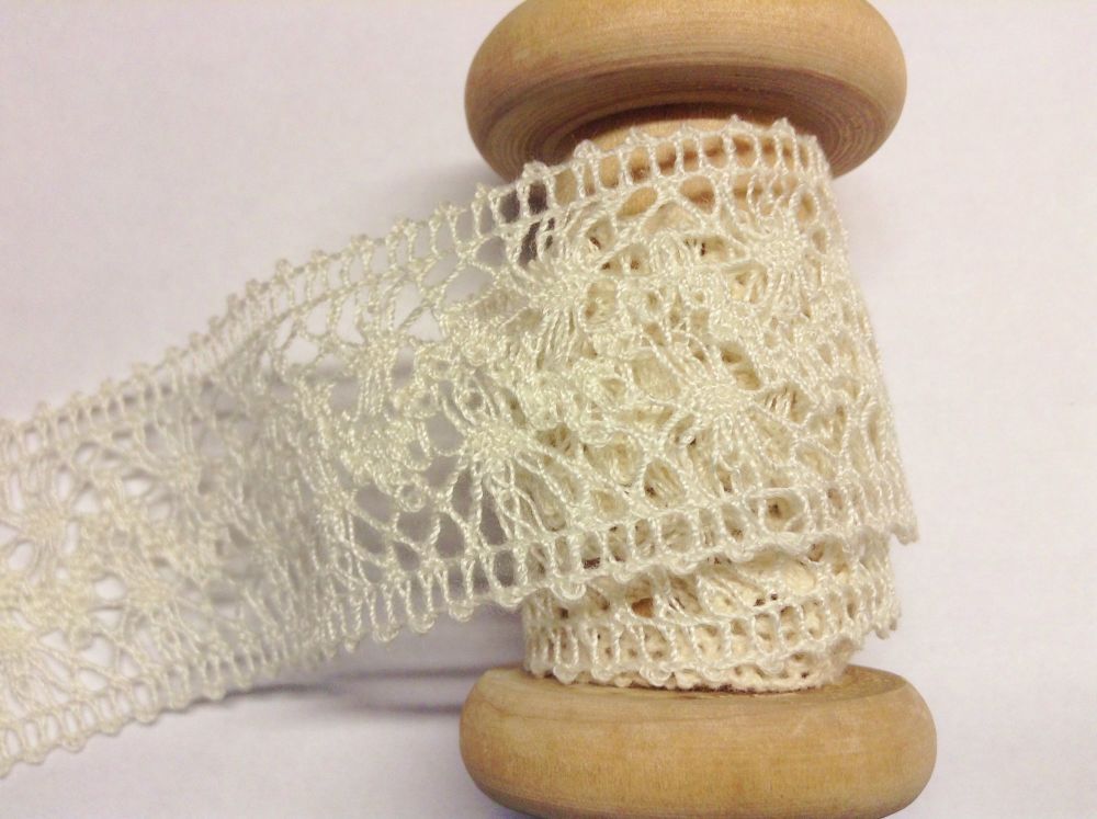 Cream Crochet Lace May Arts NP09 Ivory Ecru