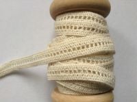 Cream Lace Narrow Trimming 9mm Patterned Cotton Edging