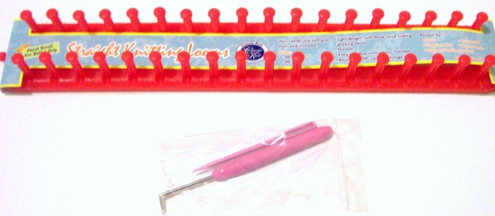 Classic Straight Knitting Loom 15" x 2" With Handy Storage Case
