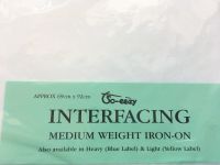 White Iron On Interfacing Medium Weight Fusible - Per Sheet