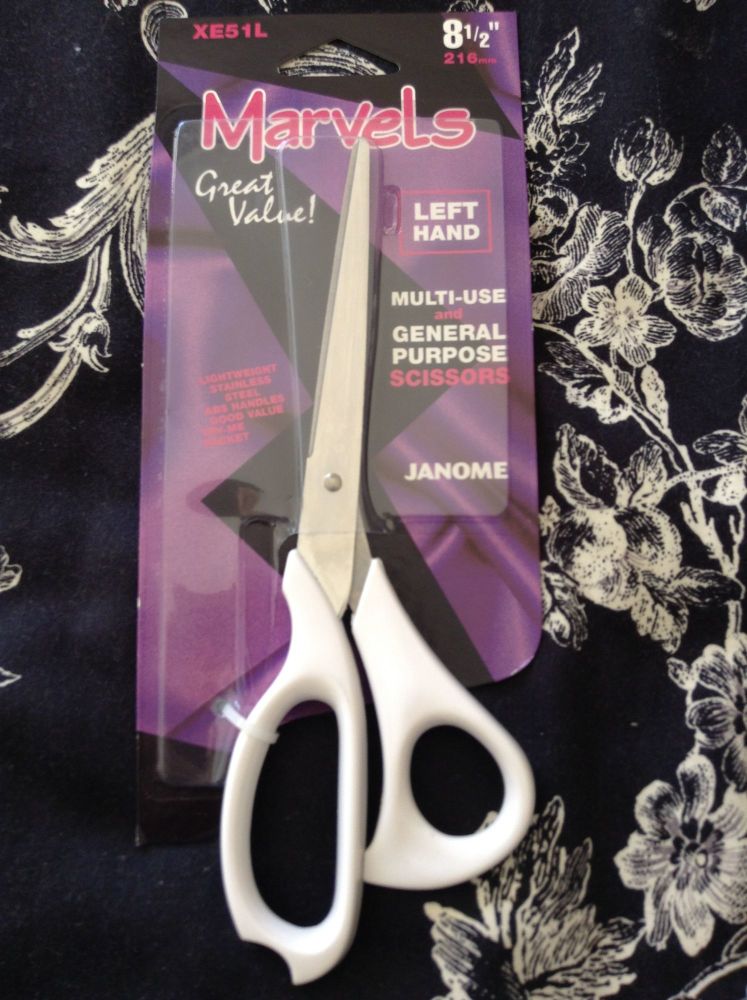Janome Left Hand Scissors Stainless Steel 216mm White Multi Use XE51L