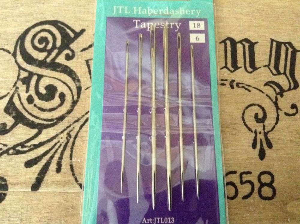 Tapestry Cross Stitch Needles JTL Pack of 6 Size 18