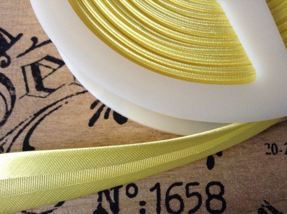 Lemon Yellow Satin Fabric Trimming Per Metre