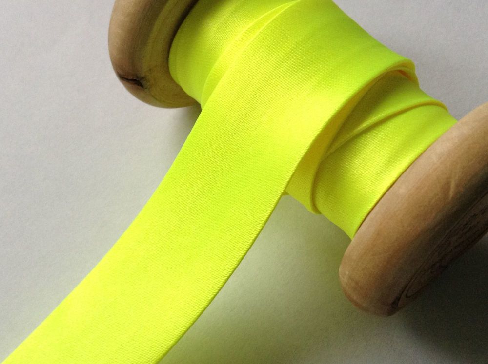 fluorescent yellow satin bias binding
