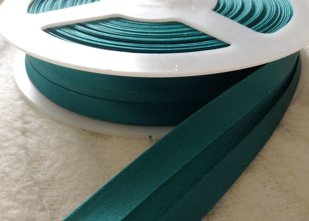 Jade Satin Bias Binding 19mm Teal Green Fabric Trim Bridal Corset 1m