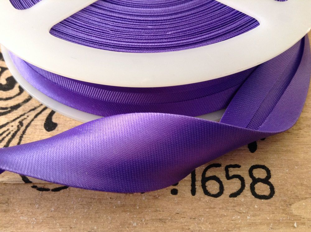 19mm Satin Bias Binding  By The Reel - Purple