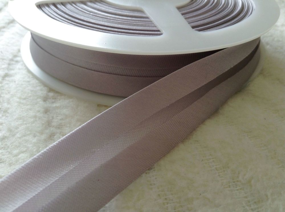 Grey Sewing Tape Folded Satin Bias Fabric