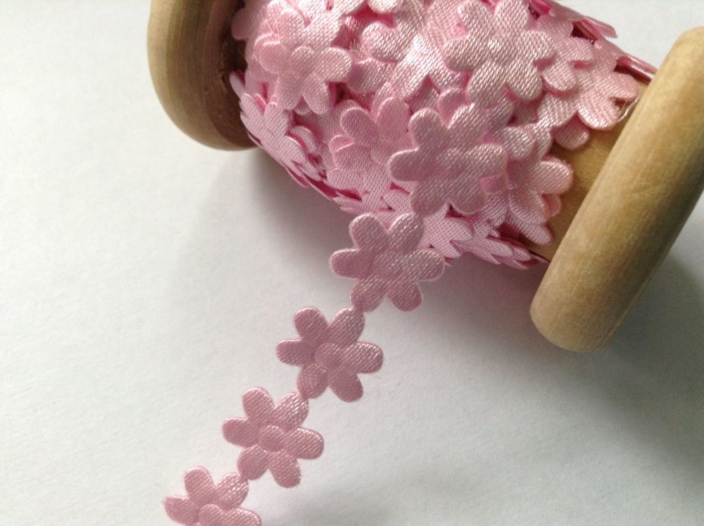 Satin Trimming - Baby Pink Flower Braid