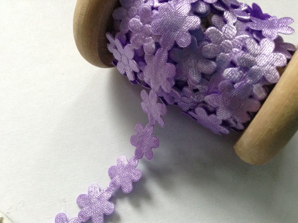 Lilac Flower Braid Half Metre Daisies Ribbon Trimming