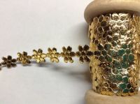 Gold Metallic Daisy Braid Sold Per Half Metre Flower Shape Ribbon