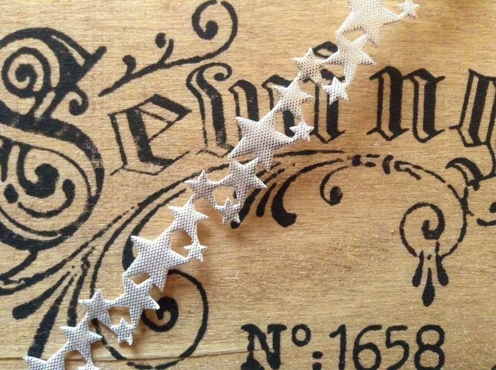 Silver Stars Trimming - Decoupage Card Crafts