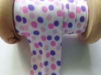 pink and lilac polka dots patterned bias binding 883-7896