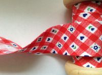 Red Gingham Check Fabric With Hearts And Flowers