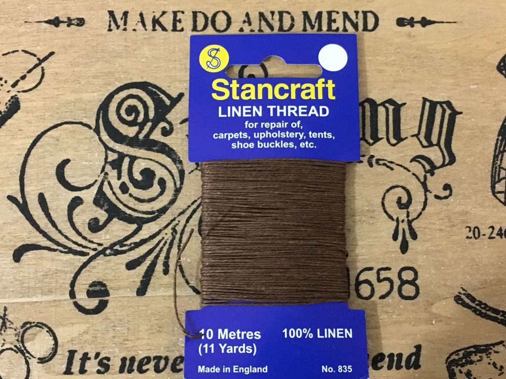 Linen Thread for Repairs Stitching Canvas Tents 10mtr Stancraft Brown