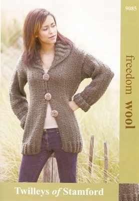 Twilleys Freedom Knitting Pattern Ladies Long Line Cardigan