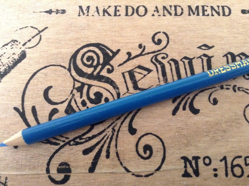 1 large chalk marking pencil for tailoring dressmaking BLUE