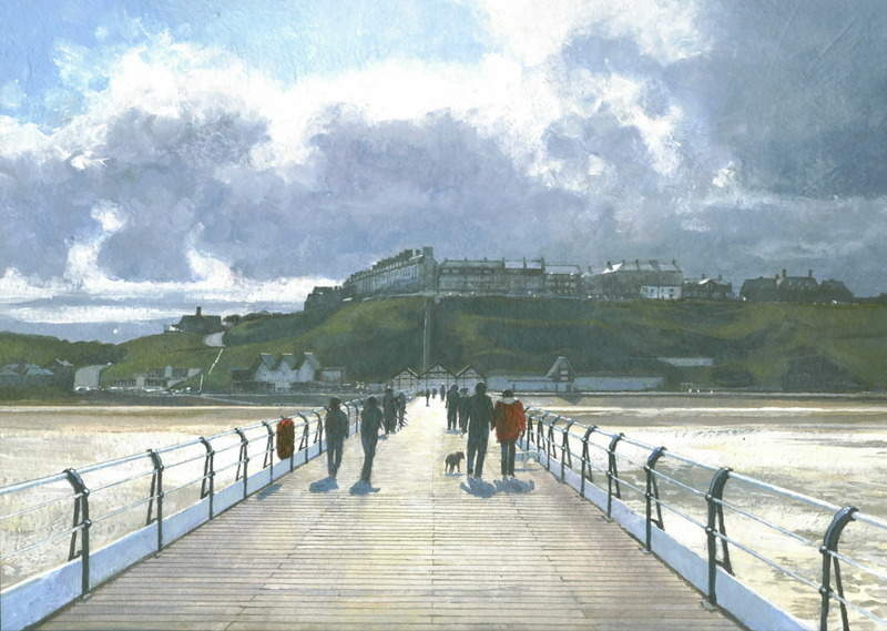 12. Saltburn Pier. Acrylic. 310 x 220mm. 2010