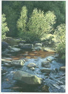 images of original paintings by james mcgairy, gouache, acrylic, river esk