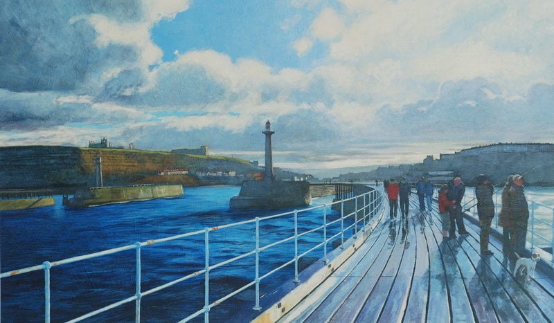 No.11. West Pier, Whitby. Acrylic. 2012. 600x360mm