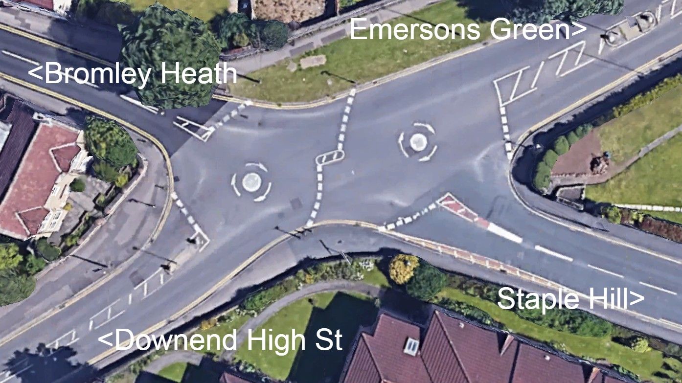 Downend Double Mini Roundabout Bristol