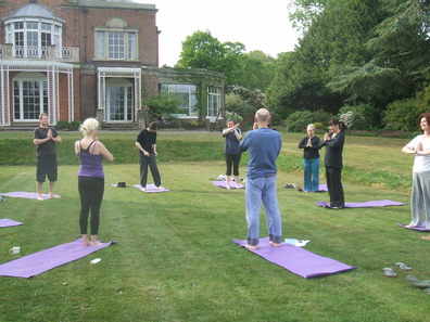 Yog on the lawn