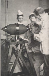 'Extracting a Metal Fragment at the Ophthalmic Hospital' (Supplement to the Sphere, 16 November 1901)