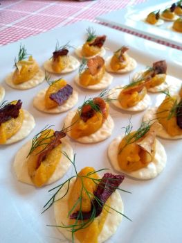 carrot and caraway canap&eacute;