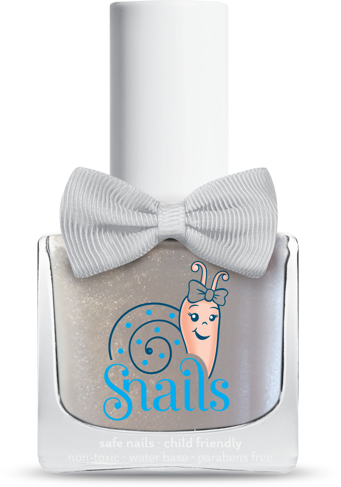 <!-- 006 -->FROST QUEEN - White with Sparkle  Snails  Nails Washable Polish