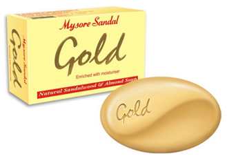 Mysore GOLD Sandal Soap with Almond Oil 125g bar (mysore)