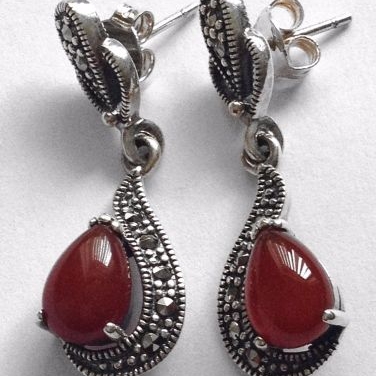Carnelian silver  earrings Persian