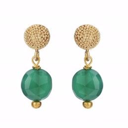 Stud earrings with Green Onyx- Mirabelle