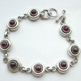 Garnet silver bracelet