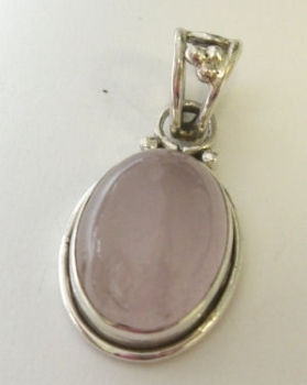 Moonstone Pink lustre Silver Pendant