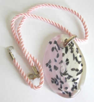 Pink & white murano glass pendant