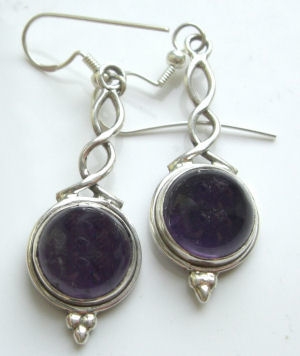 Amethyst silver earrings