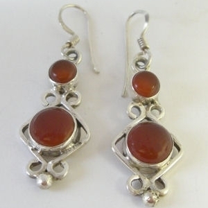 Carnelian silver earrings