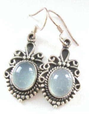 Moonstone  fancy silver earrings