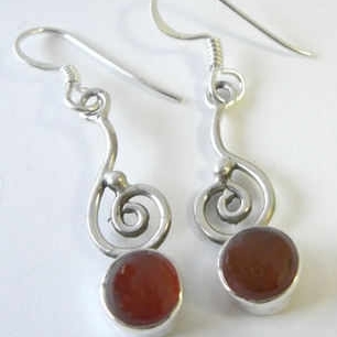 Carnelian silver  earrings