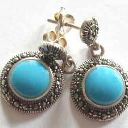 Turquoise silver earrings Iranian