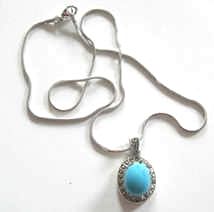 Turquoise silver necklace - Iranian