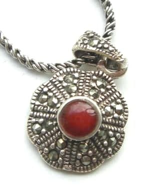 Carnelian Silver Necklace from Persia