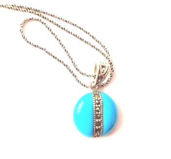 Turquoise silver Necklace - Persian