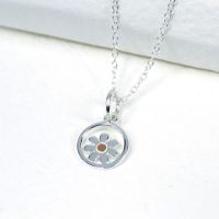 Silver And Rose Gold Daisy Circle Necklace