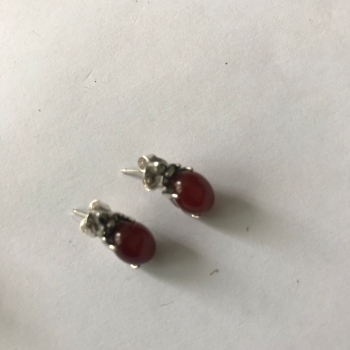Carnelian silver  earrings 