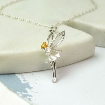 Sterling Silver Gold Plated Fairy Necklace (SB0707)